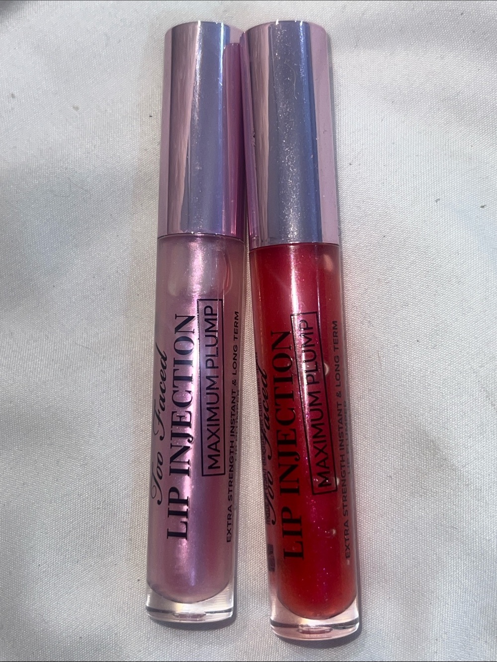 Too Faced Lip Injection Maximum Plump Gloss Duo — Shimmery Pink & Vibrant Red